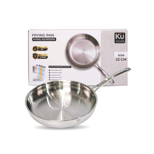 22CM 5-PLY S/S FRYING PAN KU FP221316